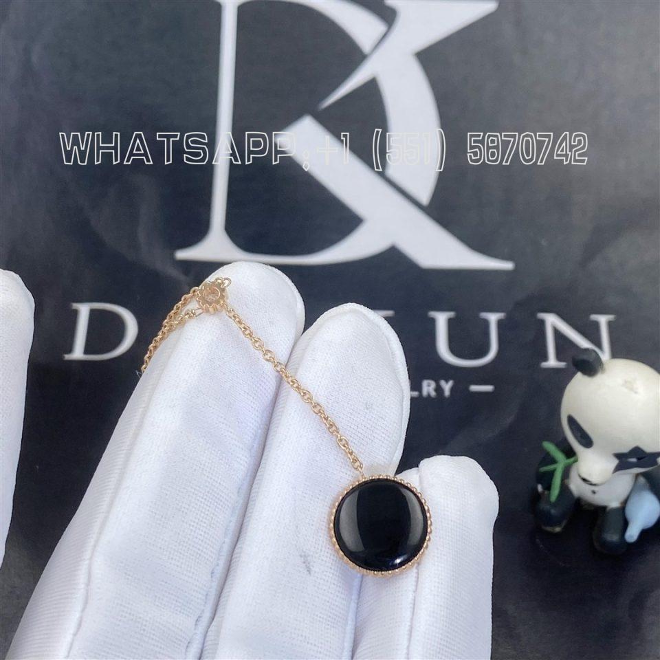 Custom Jewelry Dior Rose Des Vents Necklace in 18K Rose Gold and Diamonds and Onyx JRDV95205_0000