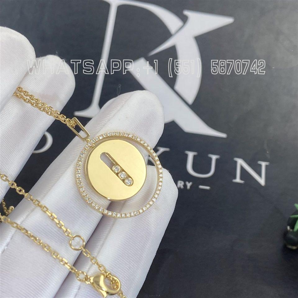 Custom Jewelry Messika Lucky Move MM Necklace Yellow Gold Diamond Necklace 07394-YG-21mm