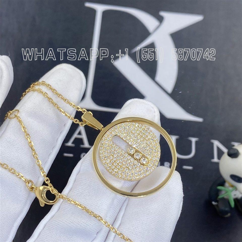 Custom Jewelry Messika Lucky Move MM Pavé Yellow Gold For Her Diamond Necklace 07395-YG-21mm
