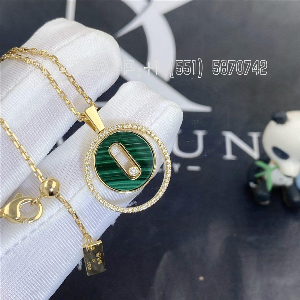 Custom Jewelry Messika Lucky Move PM Malachite Necklace Yellow Gold For Her Diamond Necklace 11585-YG -17 mm