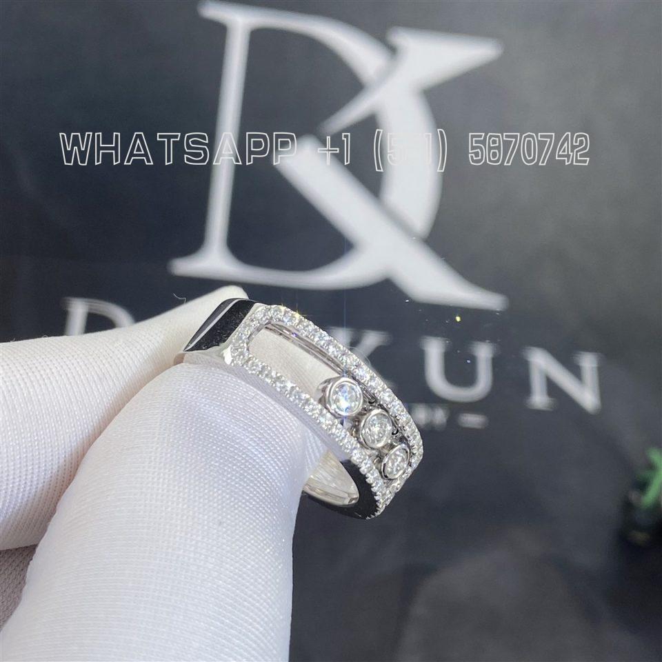 Custom Jewelry Messika Move Noa Pave White Gold Ring with Diamonds 06129-WG