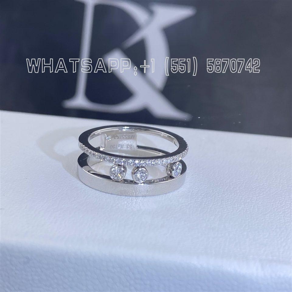 Custom Jewelry Messika Move Romane White Gold Ring with Diamonds 06516-WG