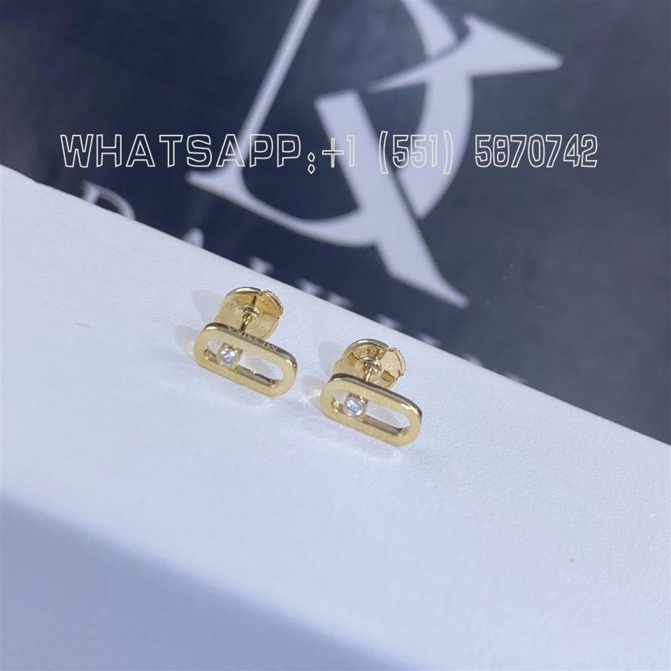 Custom Jewelry Messika Yellow Gold Diamond Earrings Gold Move Uno Stud Earrings 12305-PG