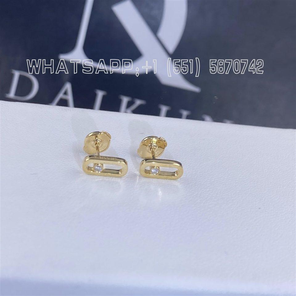 Custom Jewelry Messika Yellow Gold Diamond Earrings Gold Move Uno Stud Earrings 12305-PG