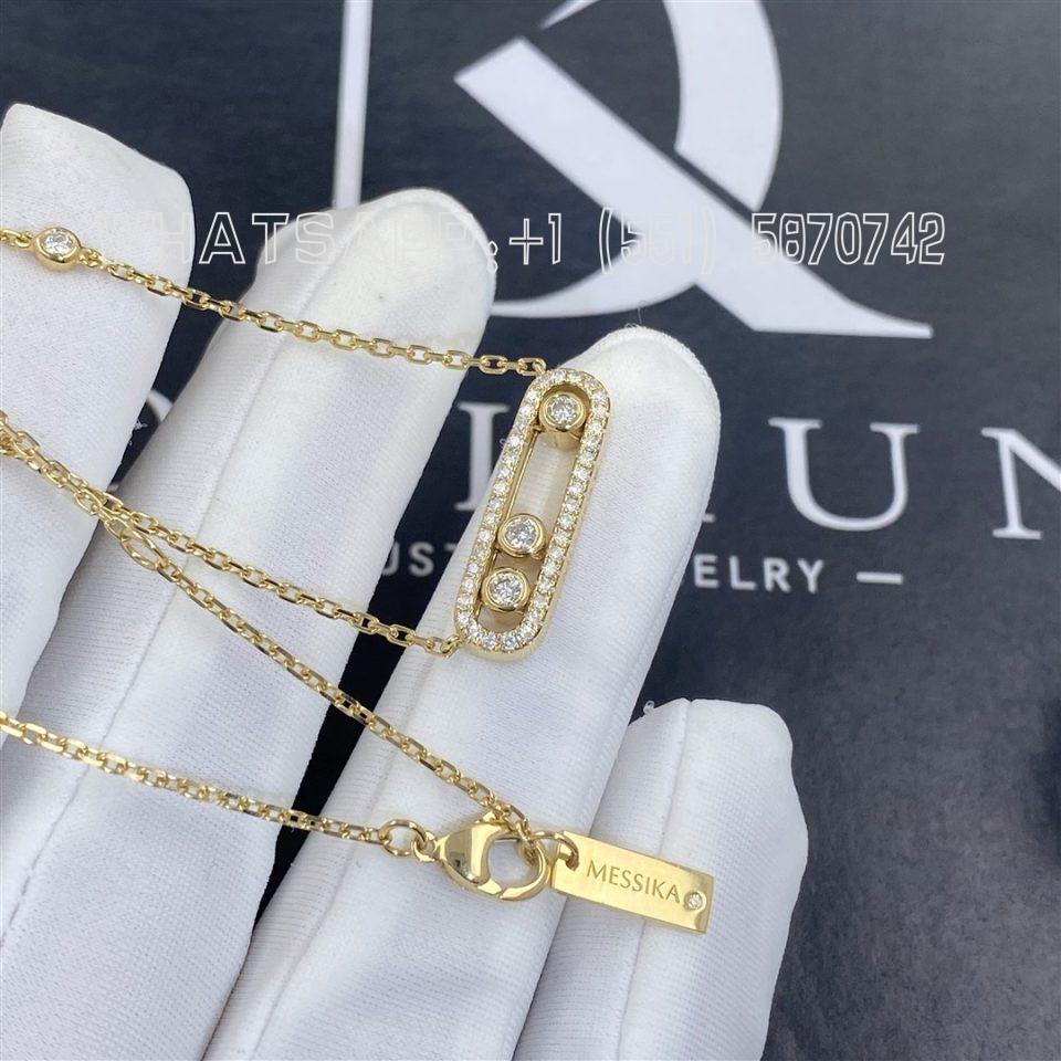 Custom Jewelry Messika Yellow Gold Diamond Necklace Baby Move PavÉ 4322-YG