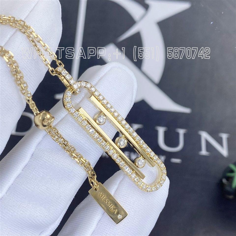 Custom Jewelry Messika Yellow Gold Diamond Necklace Move 10th Pm Necklace 10032-YG