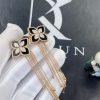 Custom Jewelry Roberto Coin Princess Flower Black Jade and Diamond Removable Tassel Drop Earrings ADV888EA1875 -Width 20mm