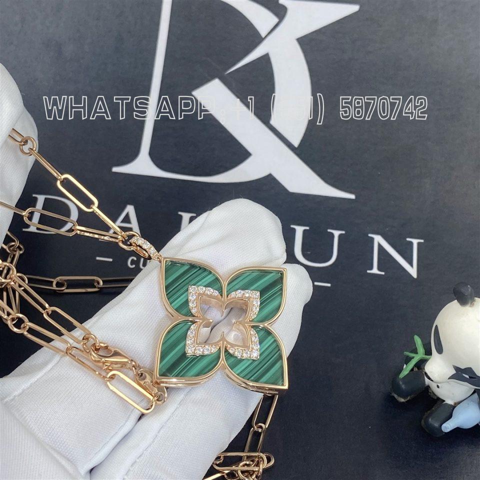 Custom Jewelry Roberto Coin Venetian Princess Pendant in 18K Rose Gold with Diamonds and Malachite ADV777CL3193_01 -Width 34 mm