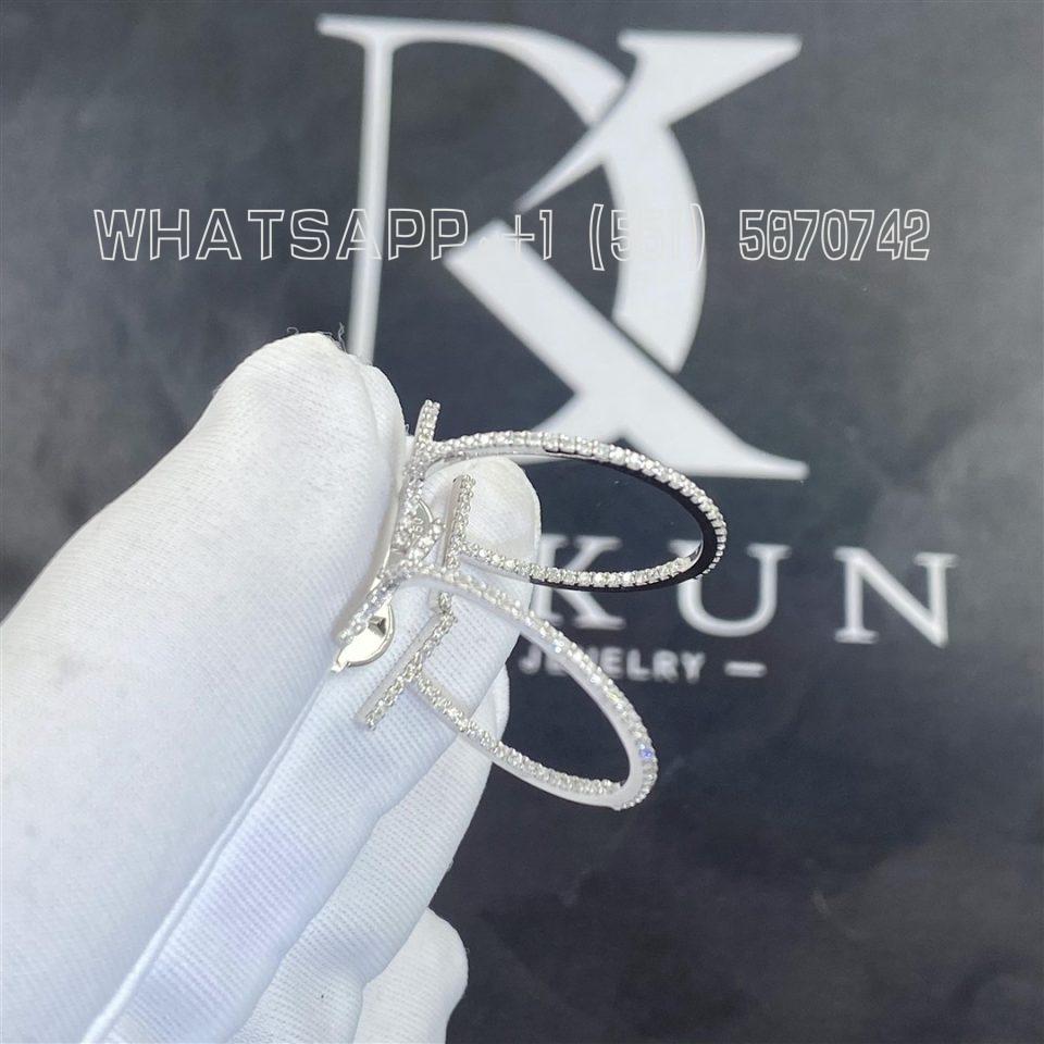 Custom Jewelry Tiffany T Diamond Hoop Earrings in 18k White Gold 60011242