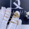 Custom Jewelry Van Cleef & Arpels Frivole 3 flowers mini model pendant in 18K Yellow gold and Diamond VCARP2DU00