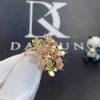 Custom Jewelry Van Cleef & Arpels Frivole 8 flowers ring in Emerald and Ruby VCARP7SE00