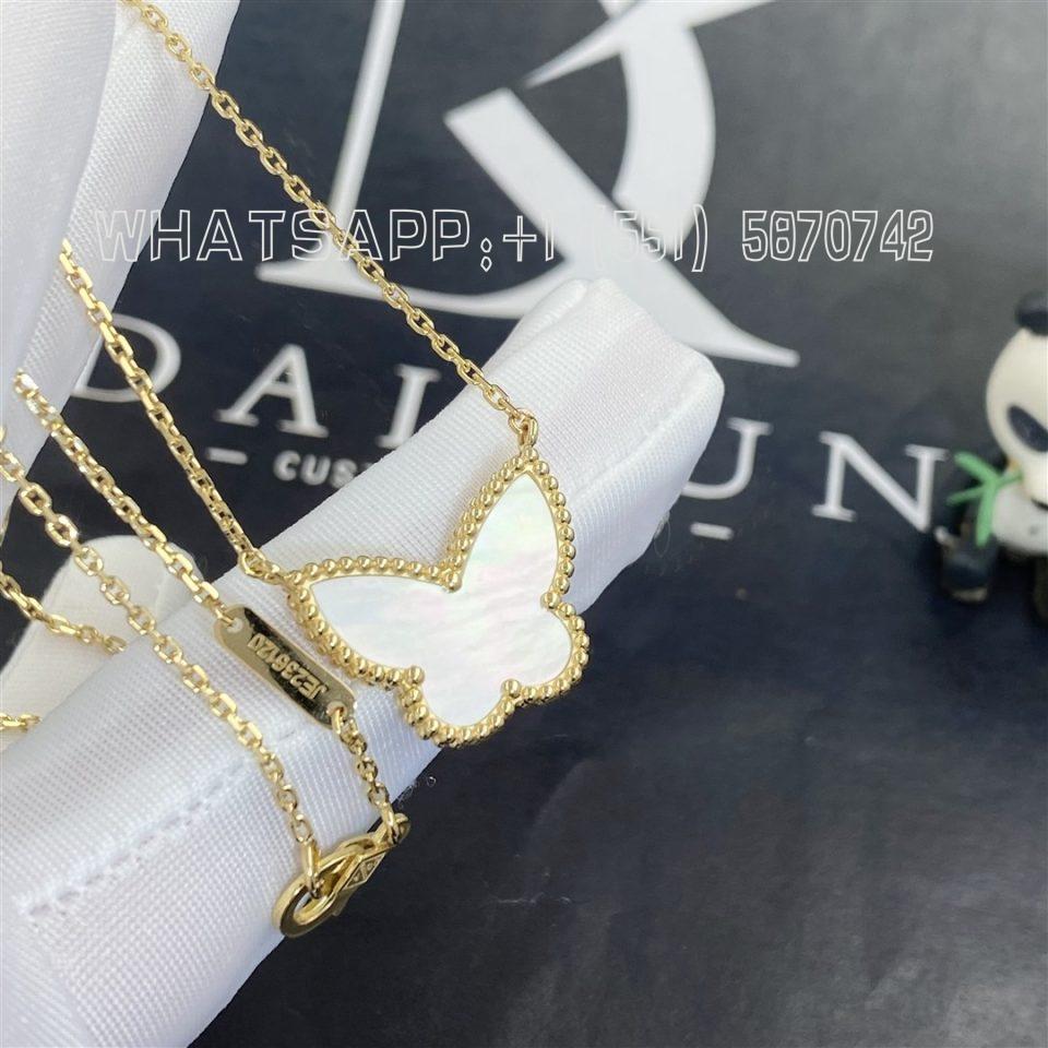 Custom Jewelry Van Cleef & Arpels Lucky Alhambra Butterfly Bendant in 18K Yellow gold and Mother-of-pearl VCARD99500