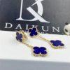 Custom Jewelry Van Cleef & Arpels Magic Alhambra Earrings 2 motifs in 18K Yellow gold and Lapis Lazuli