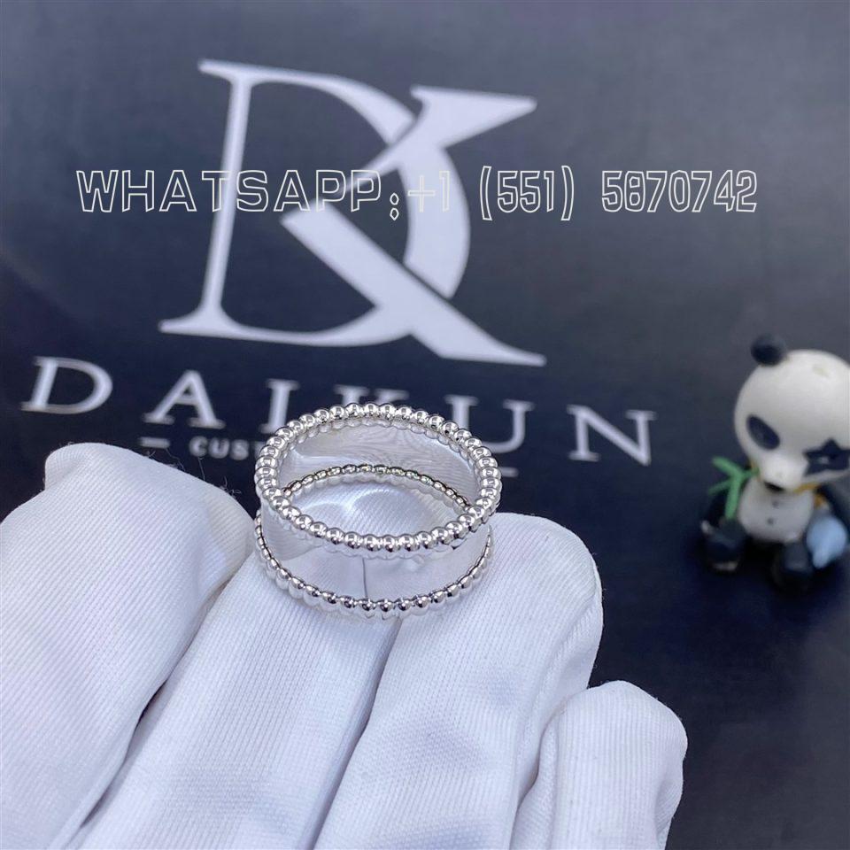 Custom Jewelry Van Cleef & Arpels Perlée Signature Ring in 18k White Gold VCARN32300