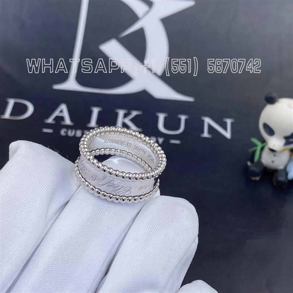 Custom Jewelry Van Cleef & Arpels Perlée Signature Ring in 18k White Gold VCARN32300