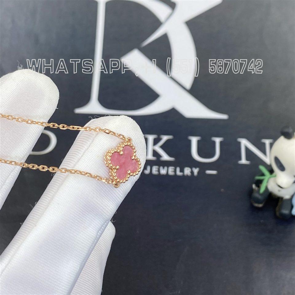 Custom Jewelry Van Cleef & Arpels Sweet Alhambra bracelet in 18K Rose gold Rhodonite Bracelet -DIY Jewelry