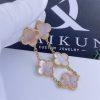 Custom Jewelry Van Cleef & Arpels Vintage Alhambra Bracelet 5 Motif in 18k Yellow Gold and Pink Mother of pearl