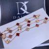 Custom Jewelry Van Cleef & Arpels Vintage Alhambra long necklace, 20 motifs in 18K Rose gold and Carnelian VCARP7RO00