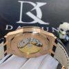 Custom Watches Audemars Piguet Royal Oak 15400OR 41mm Black Dial Black Leather Strap