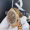 Custom Watches Rolex Day-Date 40mm Oyster m228345rbr Rose Gold Brown Dial