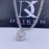 Custom Jewelry Bulgari Fiorever Necklace 18K White Gold and pavé diamonds 357377