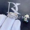 Custom Jewelry Chanel Coco Crush Ring Quilted Motif Small Version in 18k White Gold and Diamonds J12093