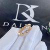 Custom Jewelry Chaumet Paris Bee My Love Half Pavé Diamond Ring in Rose Gold 4mm 084677