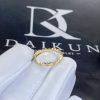 Custom Jewelry Chaumet Paris Bee My Love half pavé diamond ring in yellow gold 081932- 2.5 mm
