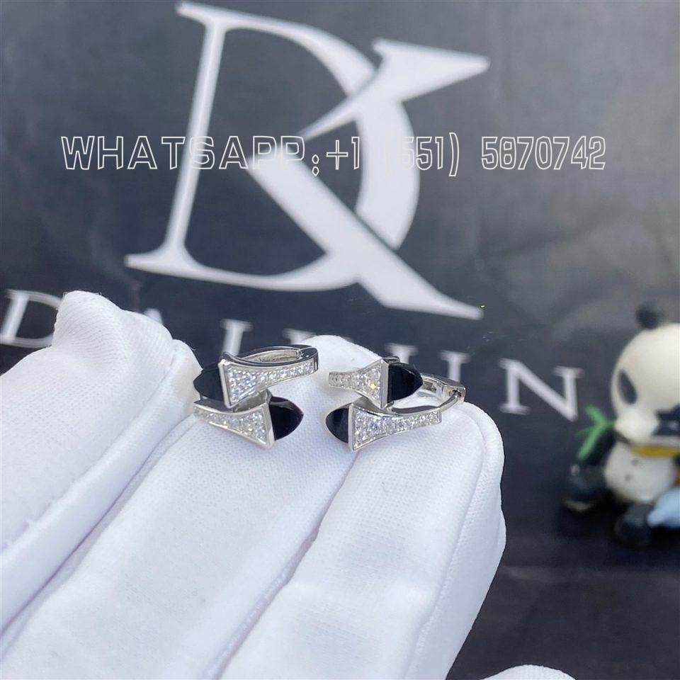 Custom Jewelry Marli Cleo Diamond Huggie Earrings In White Gold Black Onyx CLEO-E20