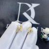 Custom Jewelry Marli Cleo Diamond Huggie Earrings In Yellow Gold White Agate CLEO-E20