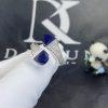 Custom Jewelry Marli Cleo Diamond Midi Ring In White Gold Blue Agate CLEO-R47