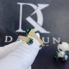 Custom Jewelry Marli Cleo Diamond Slim Ring In Yellow Gold Green Agate CLEO-R1