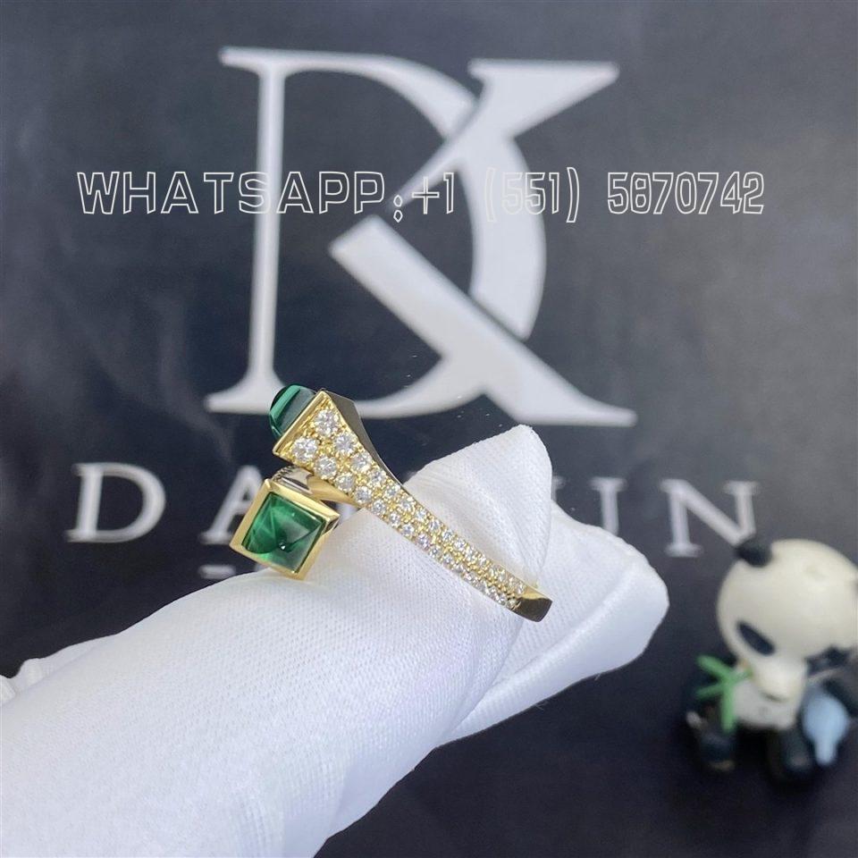 Custom Jewelry Marli Cleo Diamond Slim Ring In Yellow Gold Green Agate CLEO-R1