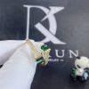 Custom Jewelry Marli Cleo Diamond Slim Ring In Yellow Gold Green Agate CLEO-R1