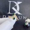 Custom Jewelry Marli Cleo Diamond Slim Ring In Yellow Gold Green Agate CLEO-R1