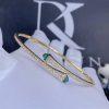 Custom Jewelry Marli Cleo Diamond Slim Slip-On Bracelet In Yellow Gold Green Chalcedony CLEO-B1