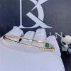 Custom Jewelry Marli Cleo Diamond Slim Slip-On Bracelet In Yellow Gold Green Chalcedony CLEO-B1