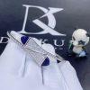 Custom Jewelry Marli Cleo Diamond Slip-On Bracelet In White Gold Blue Agate CLEO-B3