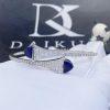 Custom Jewelry Marli Cleo Diamond Slip-On Bracelet In White Gold Blue Agate CLEO-B3