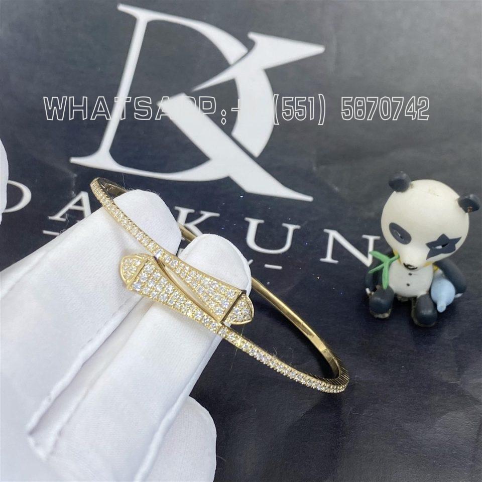 Custom Jewelry Marli Cleo Full Diamond Midi Slip-On Bracelet In Yellow Gold CLEO-B48