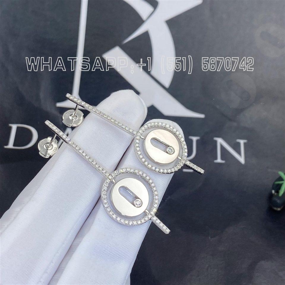 Custom Jewelry Messika Lucky Move Arrow in 18K White Gold Earrings with Diamonds Lucky Move Arrow 07516-WG