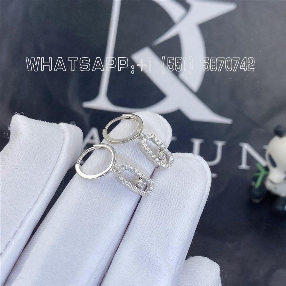 Custom Jewelry Messika Messika Move Uno Hoop Earrings 18K White Gold Diamond Earrings 12037-WG