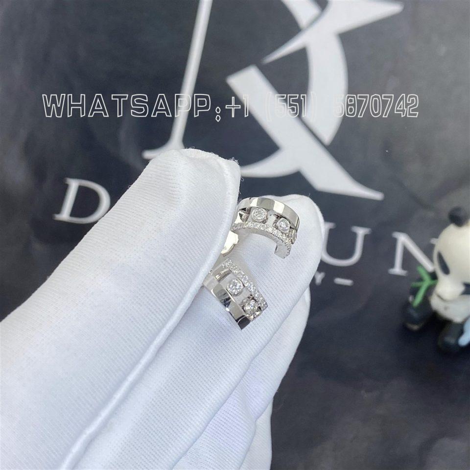 Custom Jewelry Messika Move Romane Mini Hoops 18K White Gold Diamond Earrings 07178-WG
