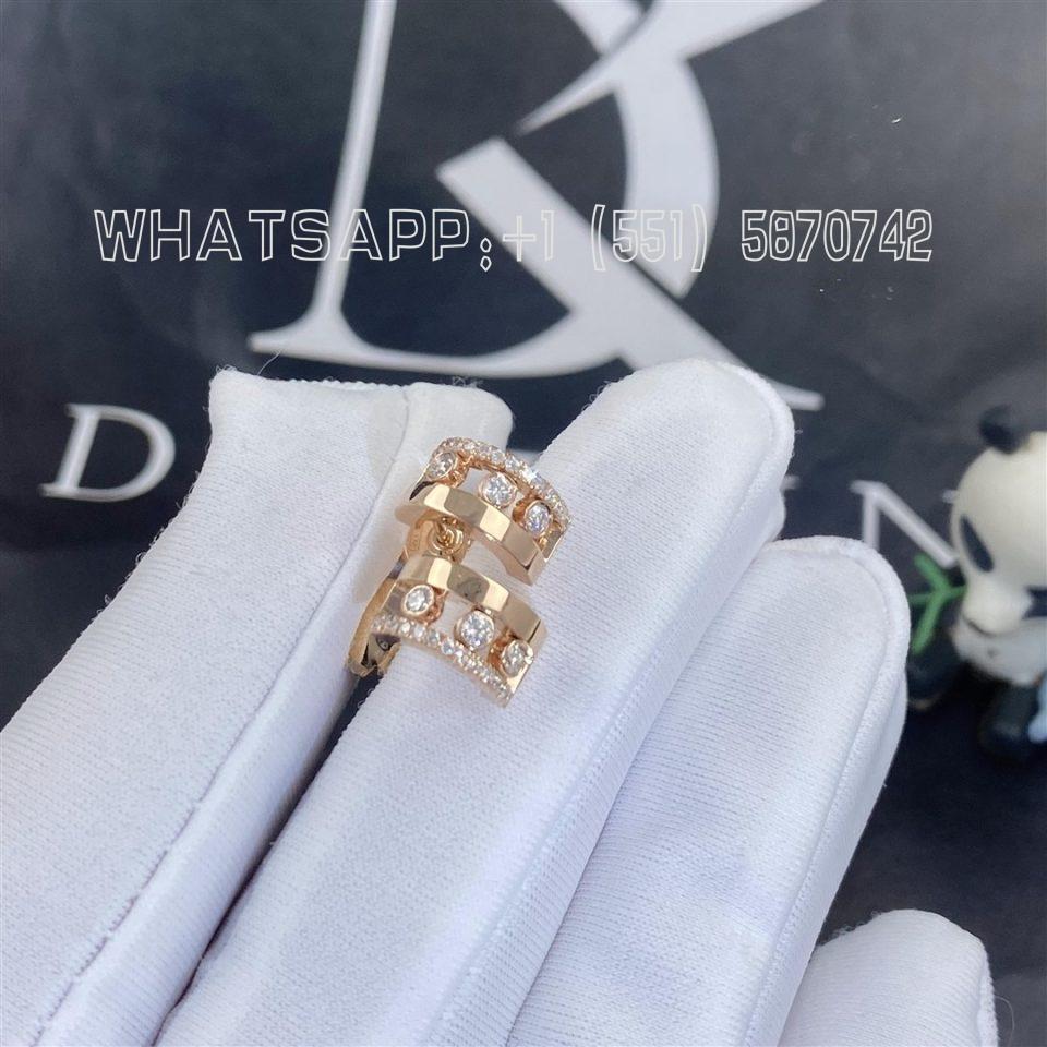 Custom Jewelry Messika Move Romane Mini Hoops Rose Gold Earrings with Diamonds