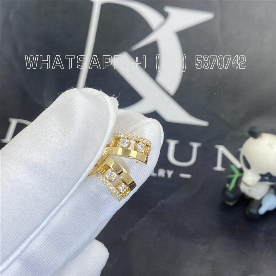 Custom Jewelry Messika Move Romane Mini Hoops Yellow Gold Diamond Earrings 07178-YG