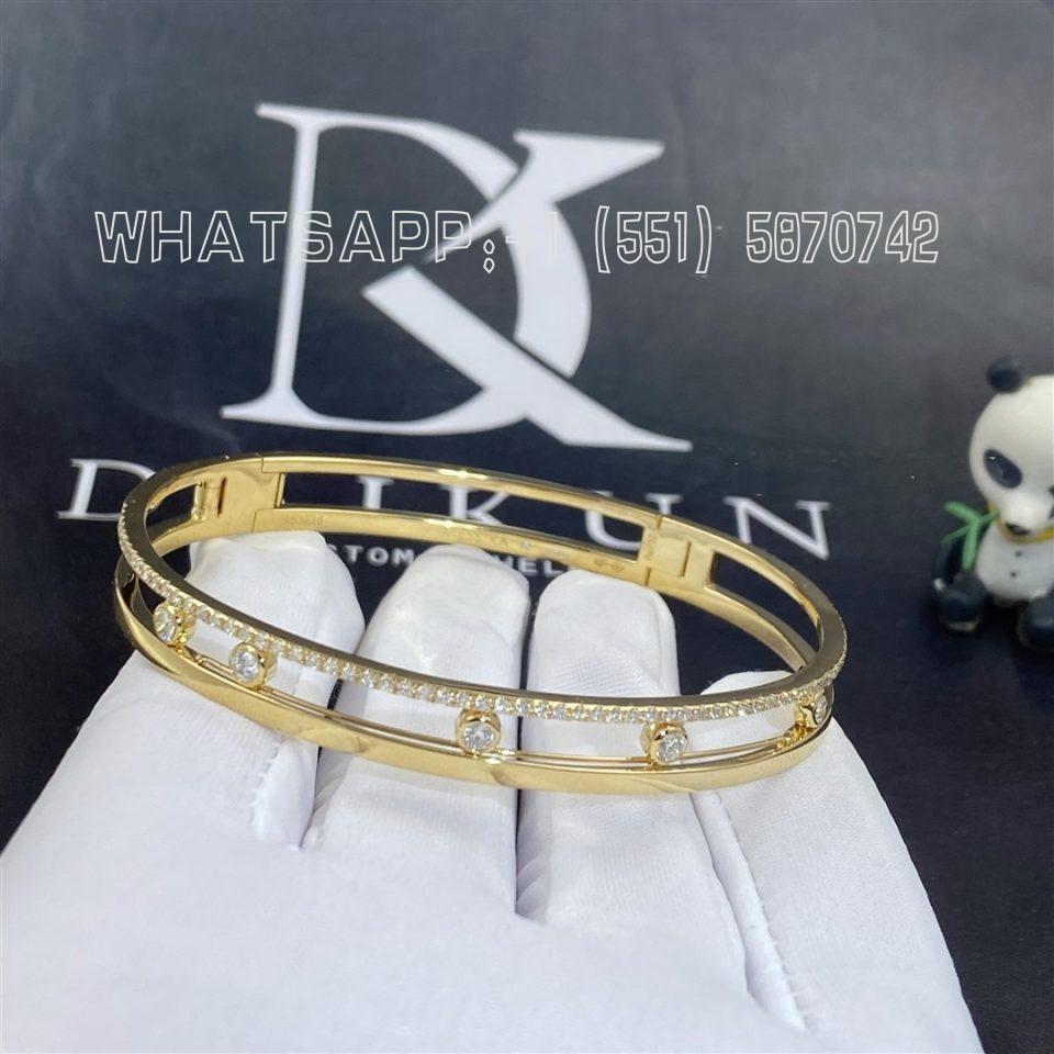 Custom Jewelry Messika Yellow Gold Diamond Bracelet Move Romane Bangle 6514-YG