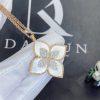 Custom Jewelry Roberto Coin Princess Flower Pendant in 18k Rose Gold with Mother of Pearl and Diamonds Large Version ADV888CL1838 – Width 34mm