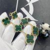Custom Jewelry Van Cleef & Arpels Magic Alhambra earrings 3 motifs Malachite VCARO2AG00