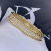 Custom Jewelry Van Cleef & Arpels Perlée diamonds bracelet, Yellow gold, 3 rows, Diamond VCARP5DP00