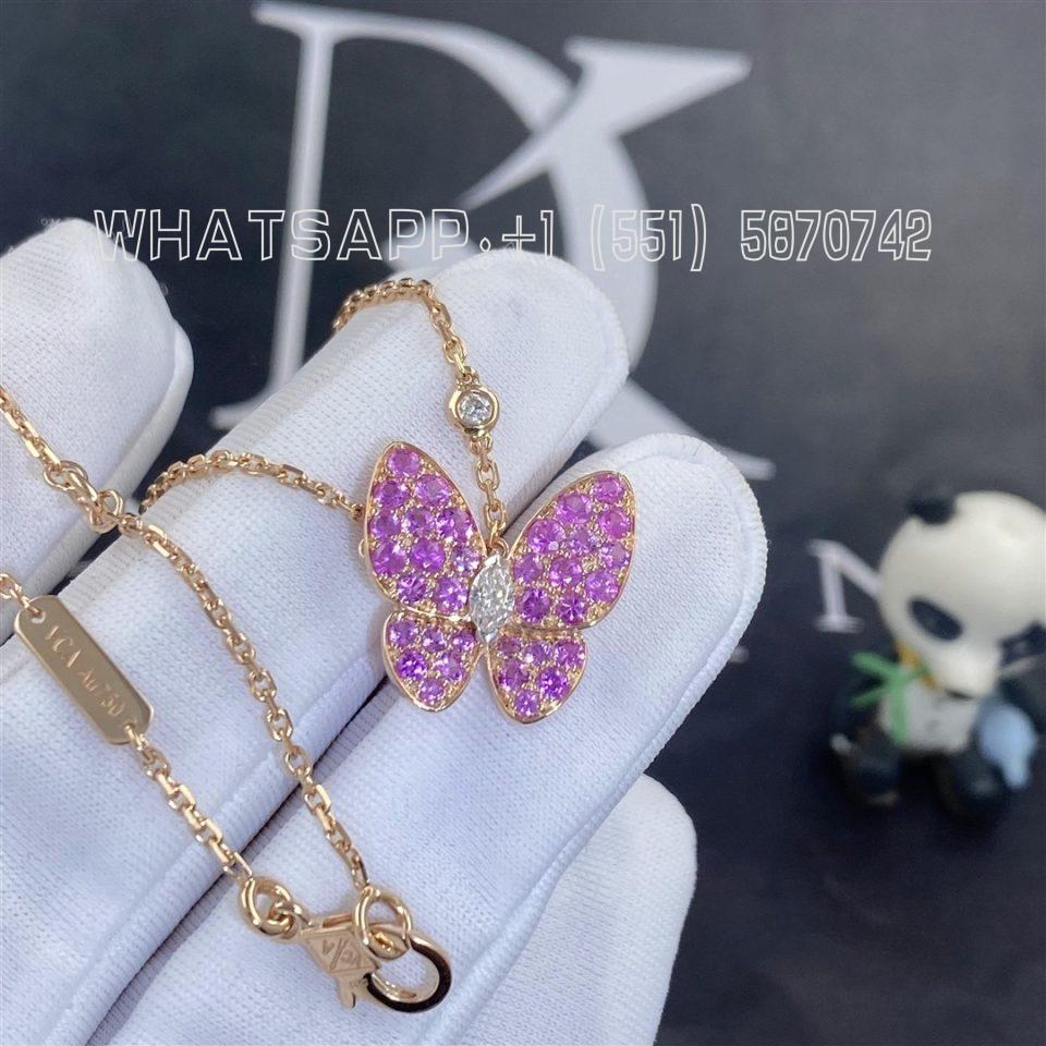 Custom Jewelry Van Cleef & Arpels Two Butterfly pendant Sapphire VCARO3M200